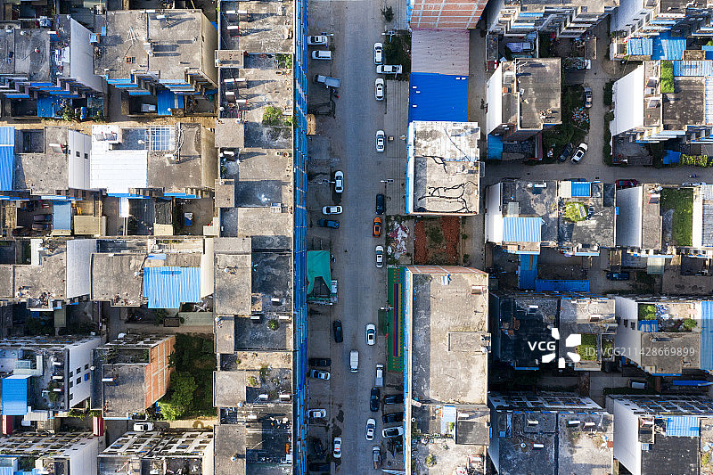 俯瞰农村住宅房图片素材
