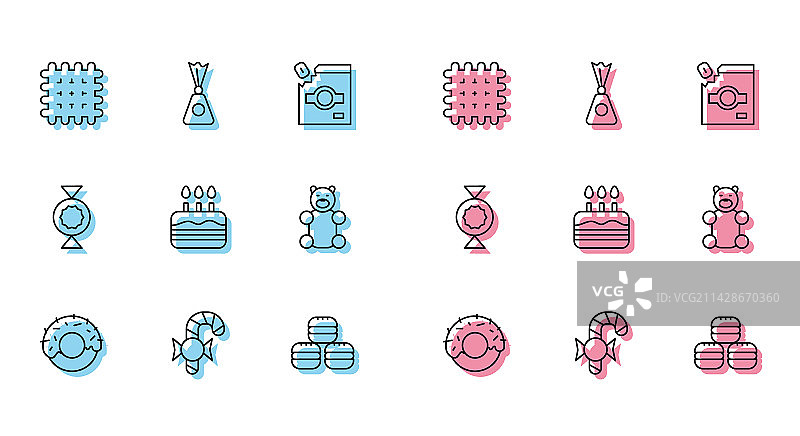 甜甜圈圣诞拐杖糖饼干套餐图片素材