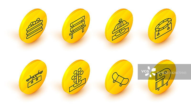 儿童游乐场滑梯管道滑板线条组合图片素材