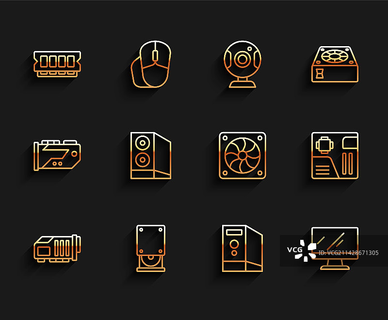 视频显卡光驱线条设置图片素材