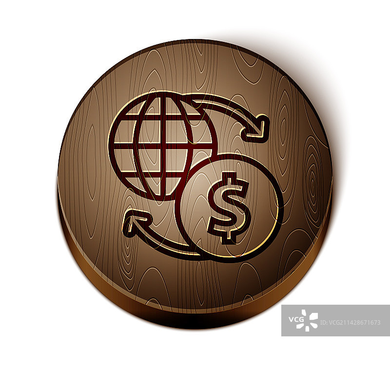 棕色线条货币兑换图标图片素材