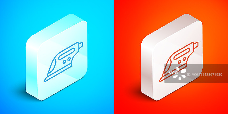 2.5D线条电熨斗图标图片素材