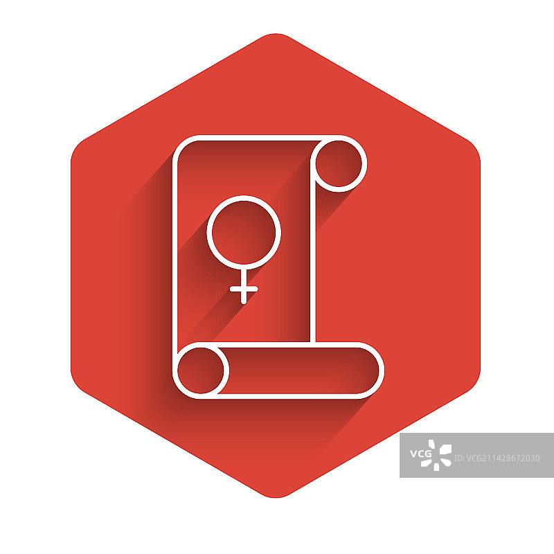 白色线条女权主义图标图片素材