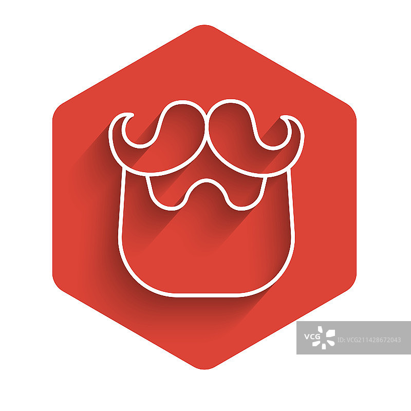 带长阴影的白色线条胡须图标图片素材