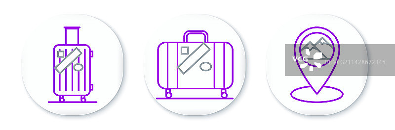 山脉旅行箱地图指针图片素材