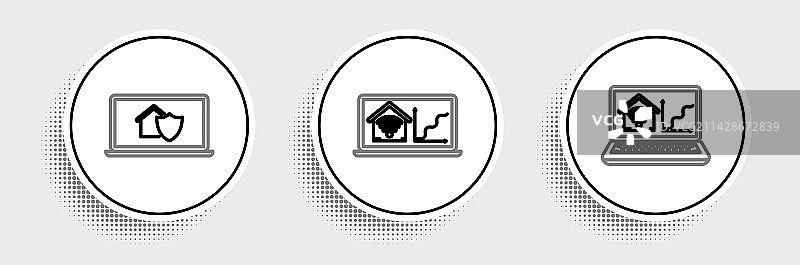 带有Wi-Fi智能家居的笔记本电脑图片素材