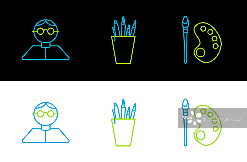 画笔、调色板与学生图片素材