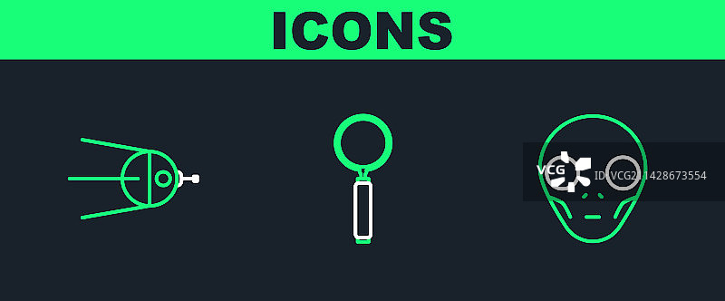 外星人面部卫星系列图片素材