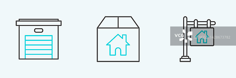 车库促销标志线条设置图片素材