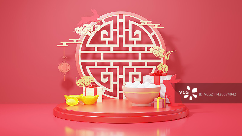 喜庆中国年元宵节背景图片素材