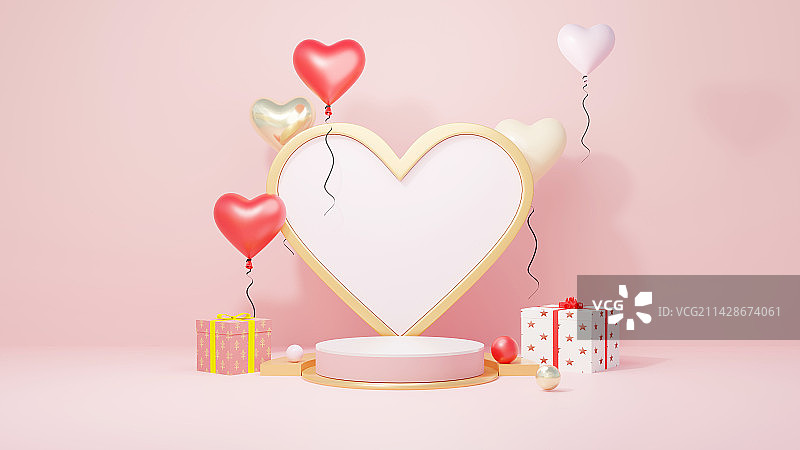 3D爱心产品展台图片素材