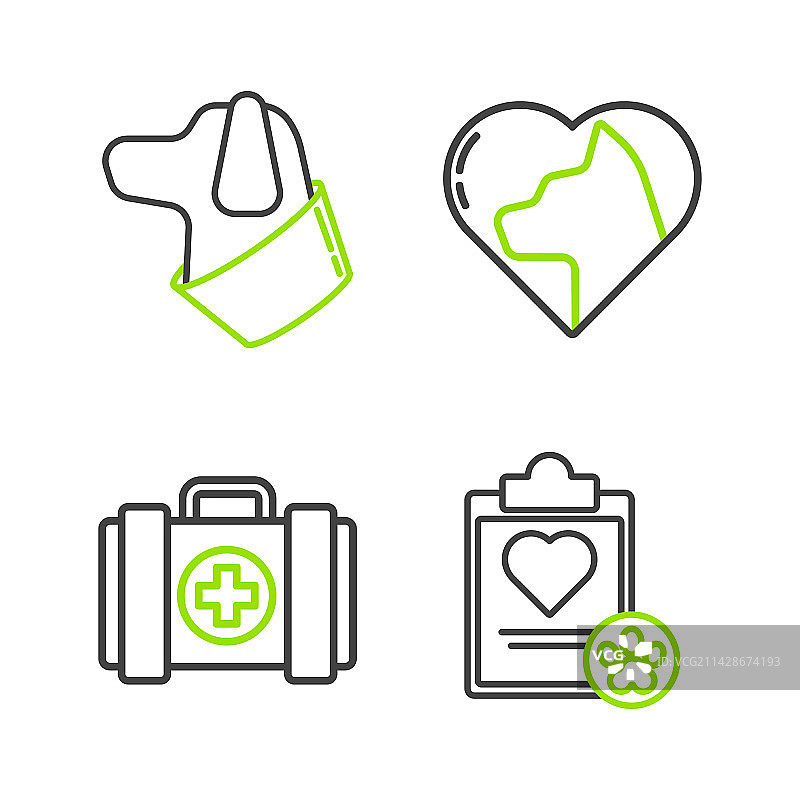 带医疗临床记录的剪贴板线条图图片素材