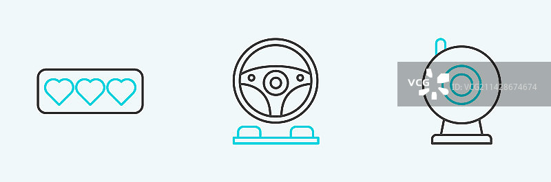网络摄像头点赞爱心赛车线条集合图片素材