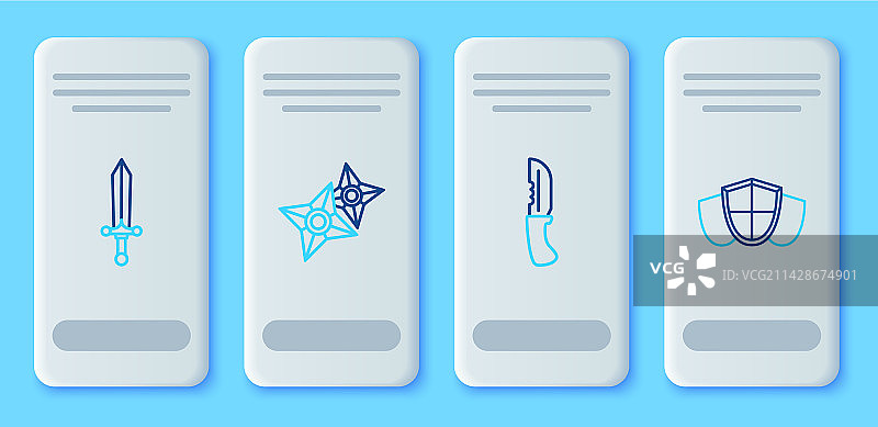 忍者飞镖与军用刀具图案图片素材