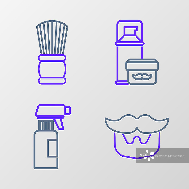 胡须、胡子理发师手枪图片素材