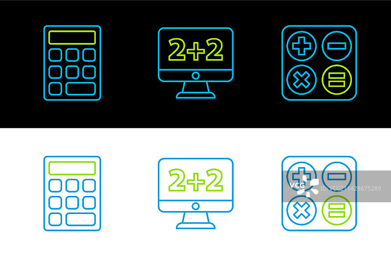 计算器和方程式解图标图片素材