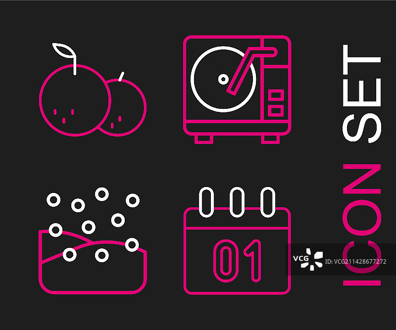 日历黑胶播放器雪景图片素材