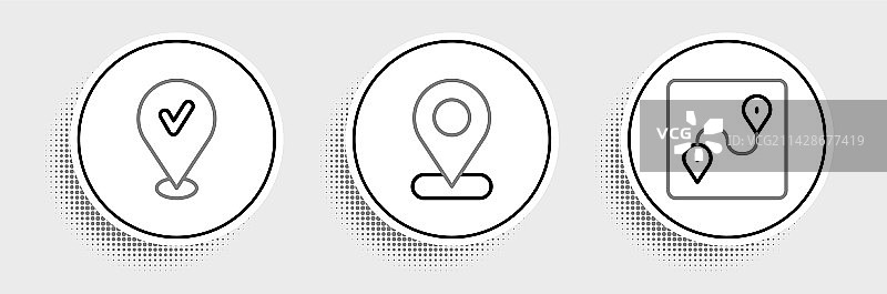 带勾选标记的线路定位图片素材