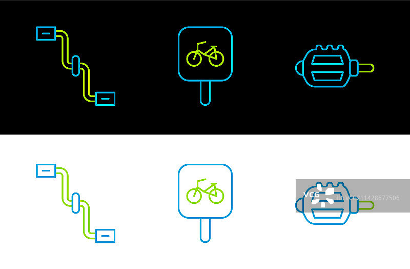 自行车脚踏板和停车图标图片素材