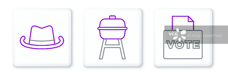 牛仔帽和烧烤投票箱图片素材