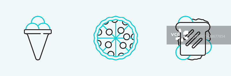 三明治、蛋卷冰淇淋套餐图片素材