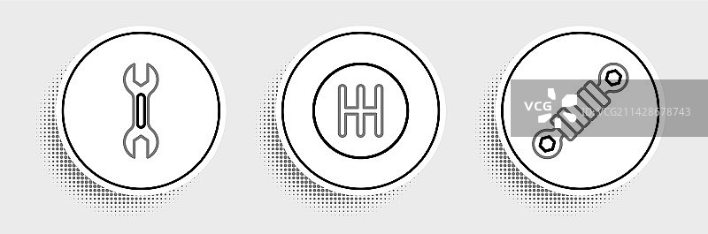 减震器扳手和齿轮系列图片素材