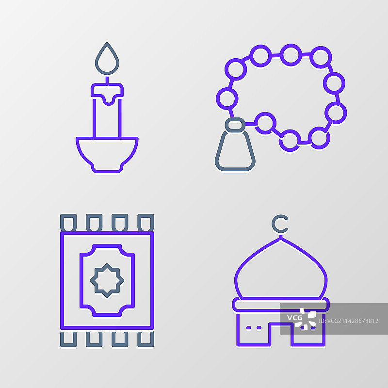 穆斯林清真寺传统地毯念珠图片素材