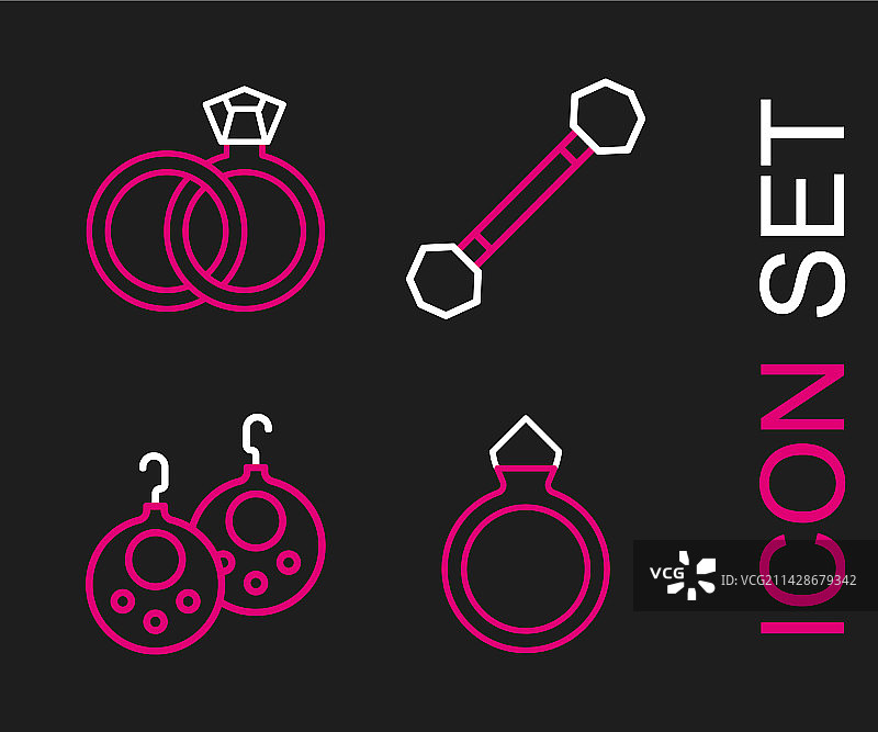 钻石订婚戒指耳环图片素材