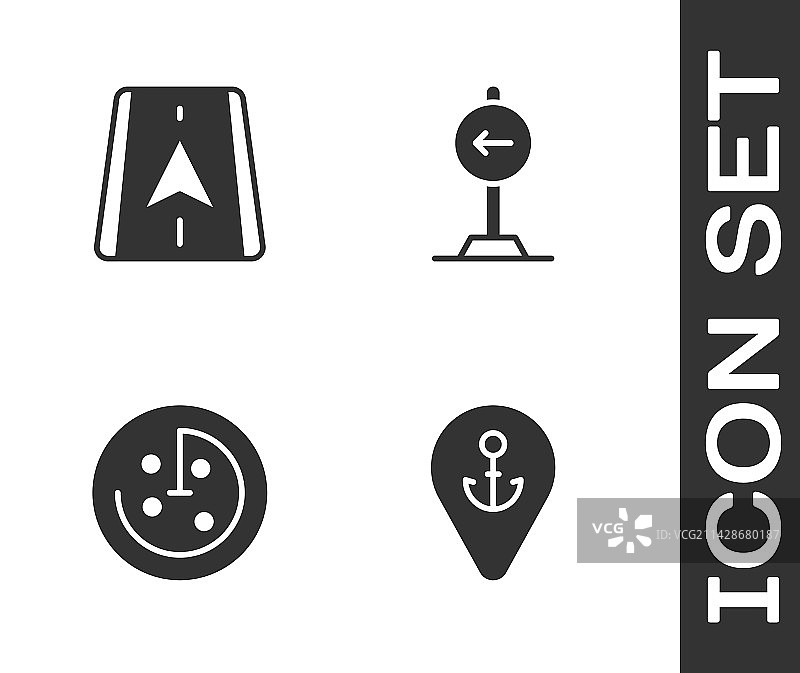 带有城市地图导航的锚点位置图片素材