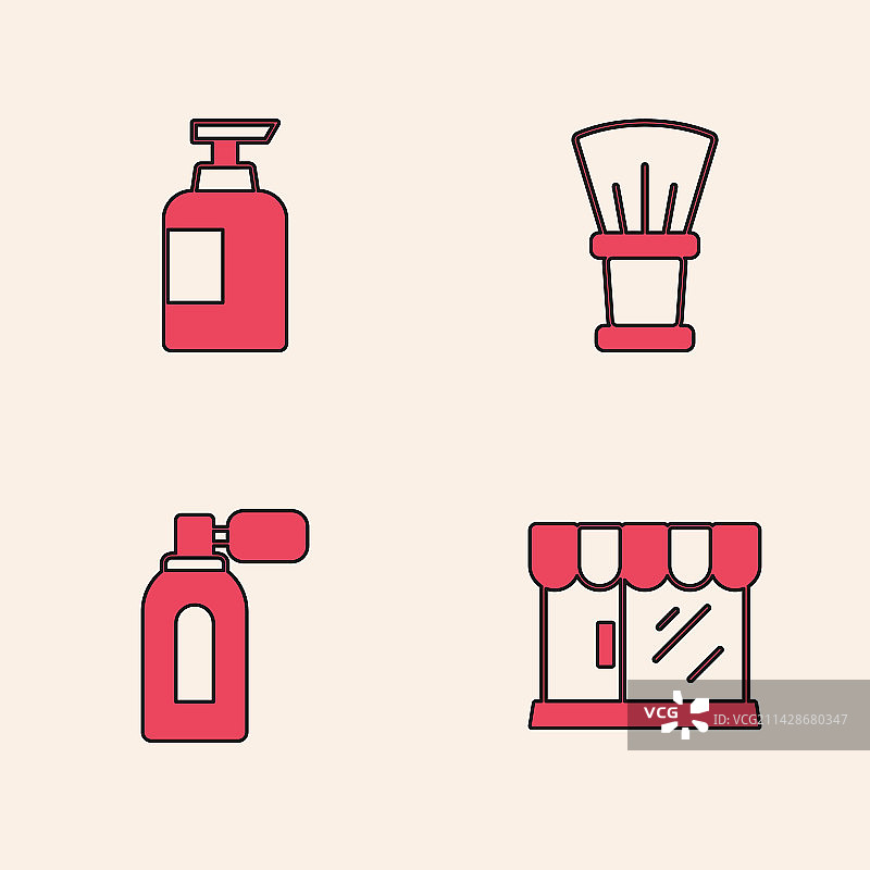 理发店建筑洗发水瓶素材图片素材