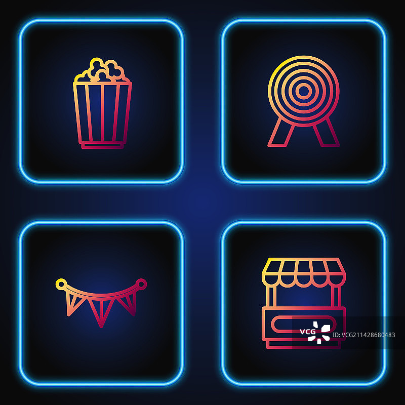 快餐车和嘉年华花环图片素材