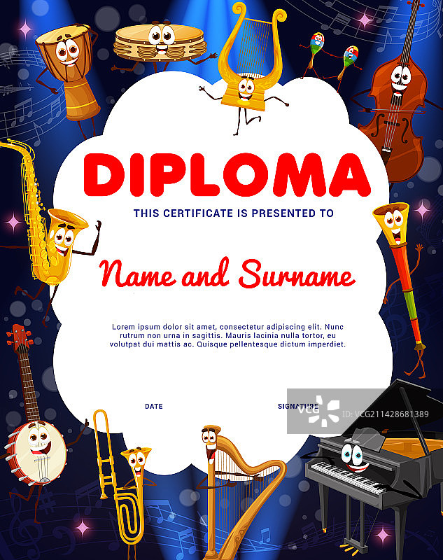 乐器人物儿童文凭图片素材