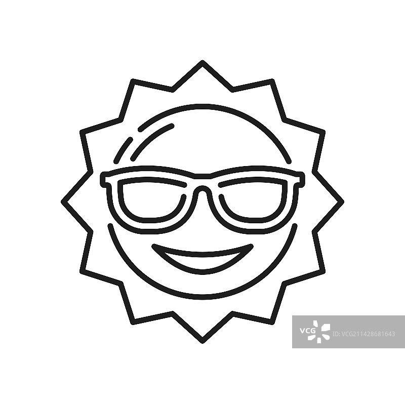 戴太阳镜的太阳：防晒保护图标图片素材