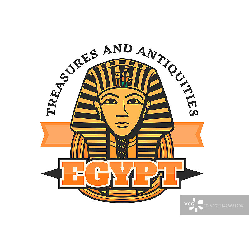 埃及旅游标志：图坦卡蒙金色面具图片素材