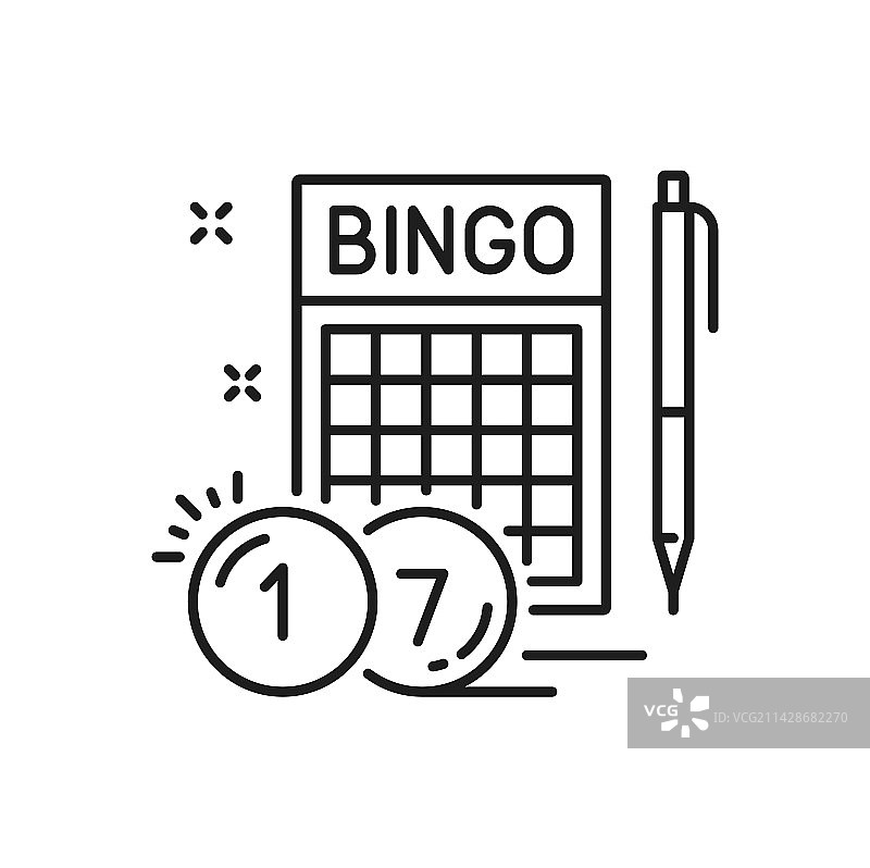 宾果彩票卡和笔图片素材