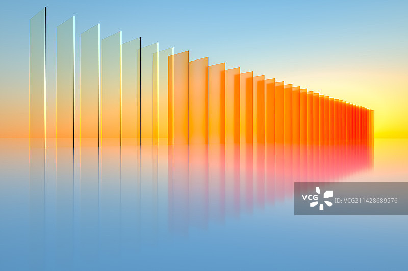 玻璃隧道空间背景3D渲染图片素材