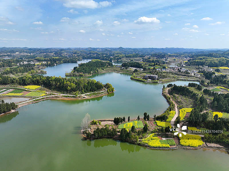 四川省南充市南部县梦里水乡风景区航拍图片素材