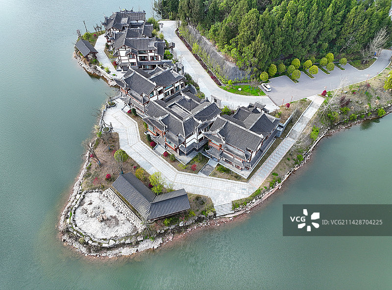 四川省南充市南部县八尔湖风景区航拍图片素材