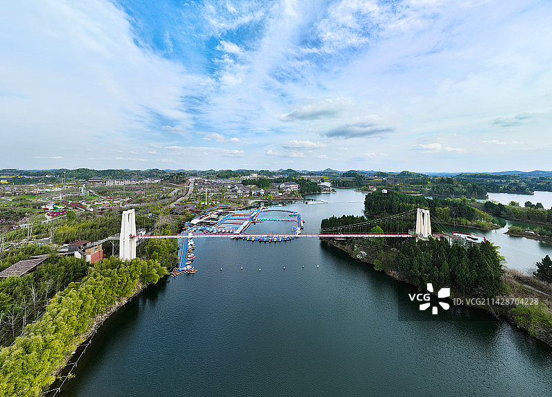 四川省南充市南部县八尔湖风景区航拍图片素材
