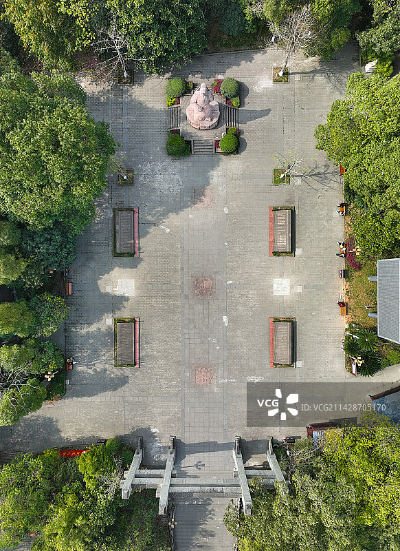 四川省绵阳市三台县梓州杜甫草堂航拍图片素材