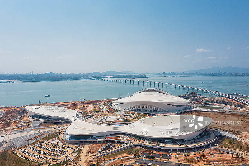 举办2023CBA全明星篮球赛的厦门凤凰体育馆图片素材