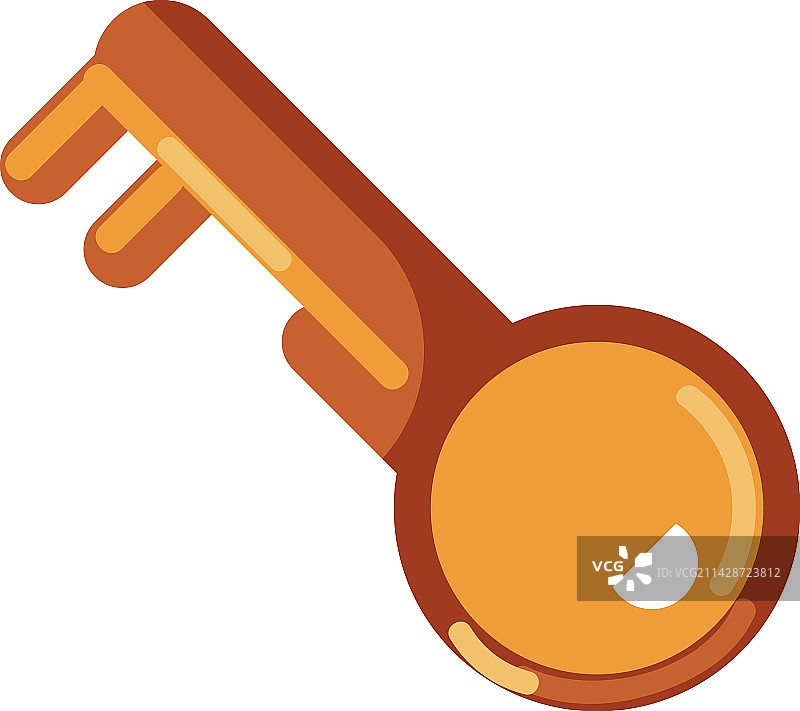 扁平风金色钥匙图片素材