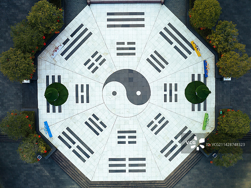 航拍江西上饶三清山景区八卦图图片素材