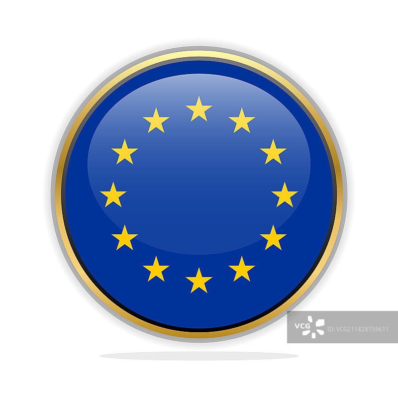 欧盟旗帜按钮设计模板图片素材