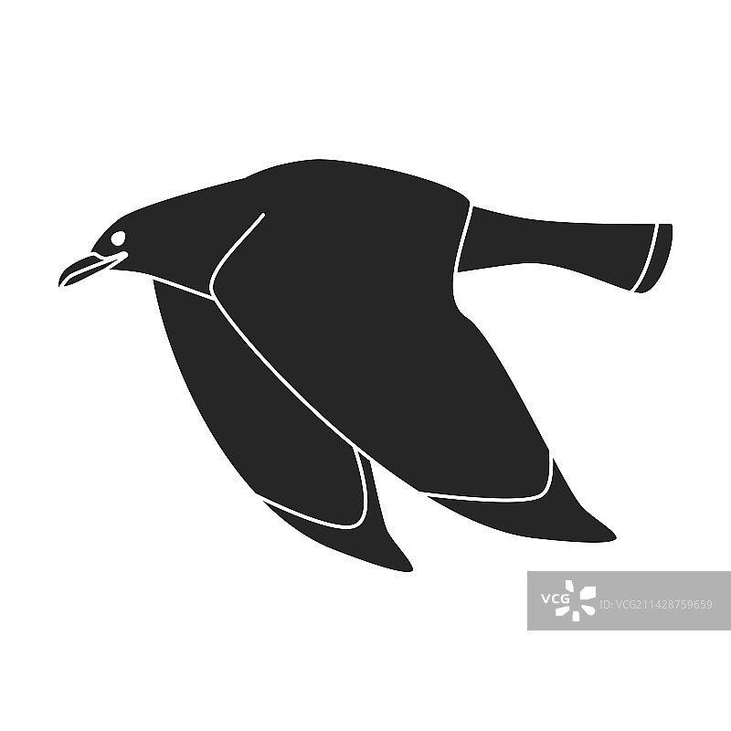 海鸥图标黑色Logo图片素材