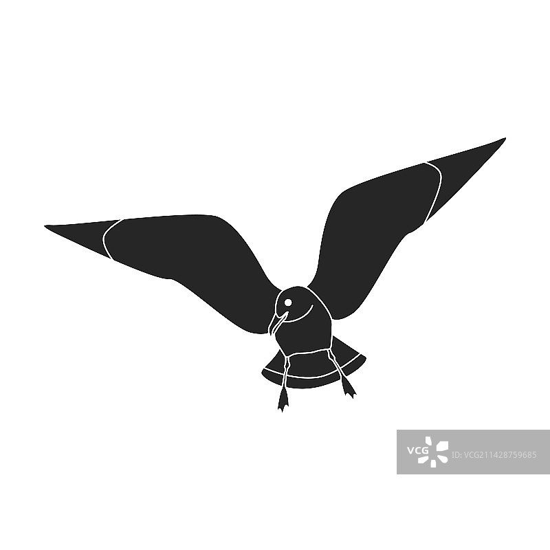 海鸥图标黑色Logo图片素材