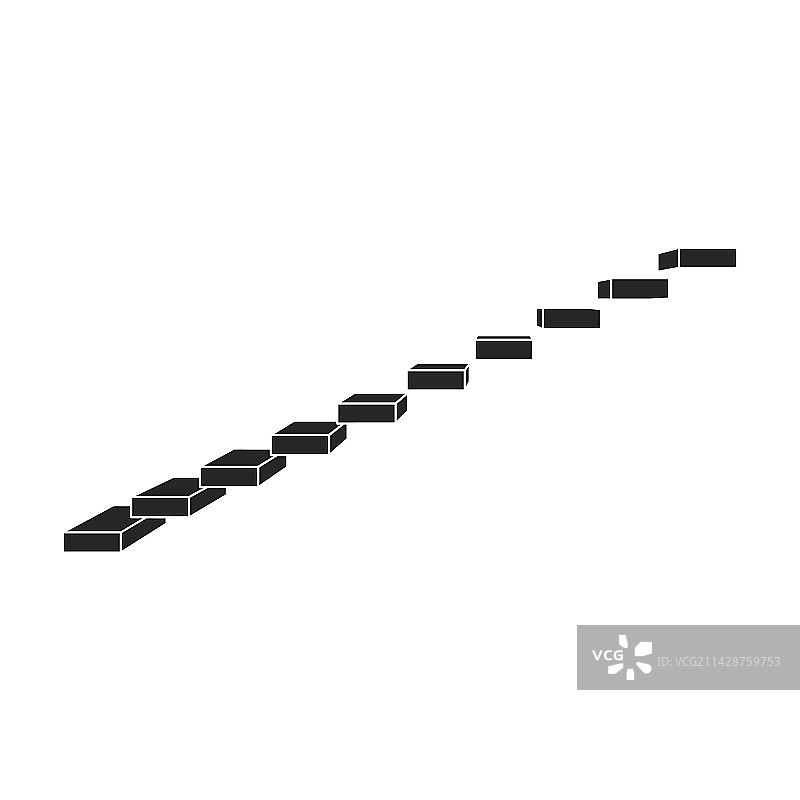 楼梯图标黑色Logo（白色背景）图片素材