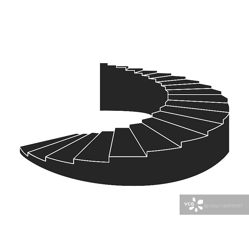 楼梯图标黑色Logo（白色背景）图片素材