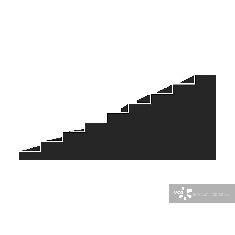 楼梯图标黑色Logo（白色背景）图片素材