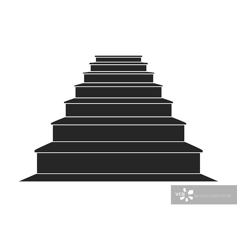 楼梯图标黑色Logo（白色背景）图片素材